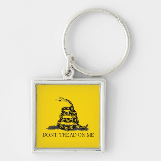 クラシックイエロー ガズデン旗 Don't Tread on Me キーホルダー (正面)