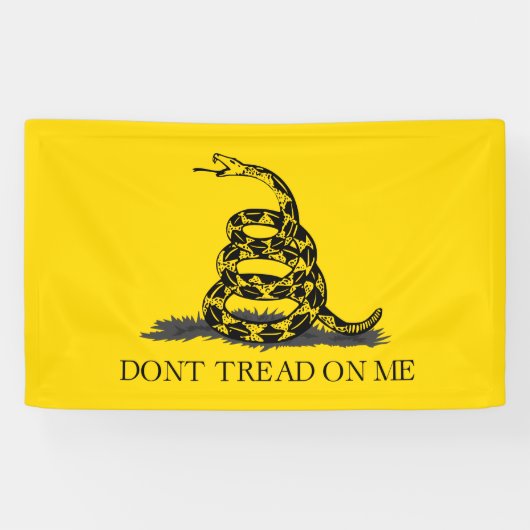 クラシックイエロー ガズデン旗 Don't Tread on Me 横断幕 (横)