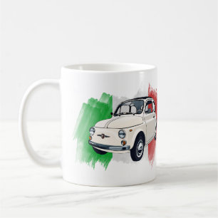 クラシックイタリアンFiat 500車 コーヒーマグカップ