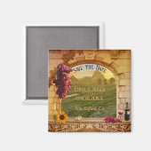 クラシックイタリアンVineyard Autumn Save the Date マグネット (正面/裏面)