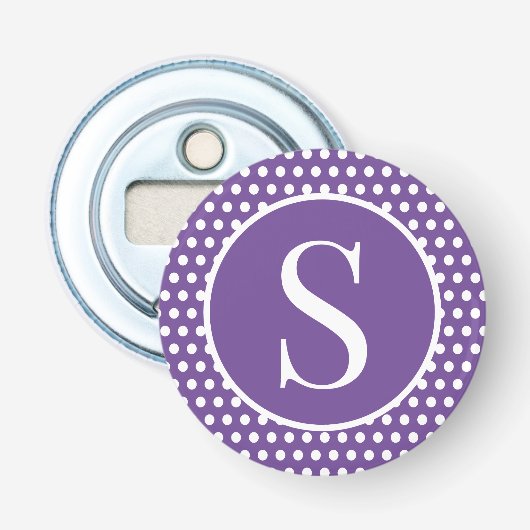 クラシックイニシャル文字レトロ水玉模様 栓抜き (正面)