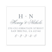 クラシックイニシャル結婚の名前と差出人住所 セルフインキングスタンプ (デザイン)