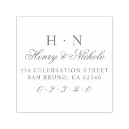 クラシックイニシャル結婚の名前と差出人住所 セルフインキングスタンプ