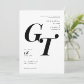 クラシックイニシャル | モダンなブラックアンドホワイトのウェディング (スタンド正面)