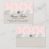 クラシックイベント | 豪華 | ピンクダマスク 名刺 (正面/裏面)