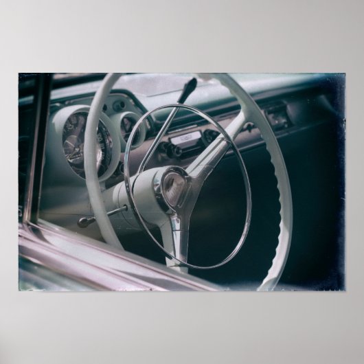 クラシックインテリア車レトロミッドセンチュリー自動車 ポスター (正面)