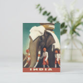 クラシックインドのヴィンテージ旅行ポスターイラストレーション ポストカード (スタンド正面)