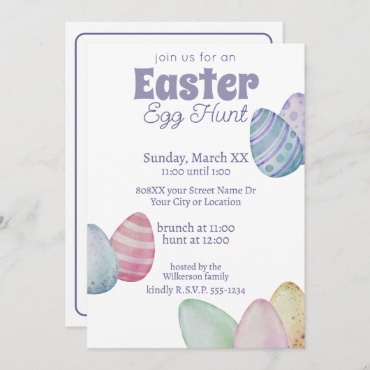 クラシックイースターエッグ狩り 招待状 (正面/裏面)