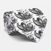 クラシックウィッカーコルヌコピア白黒イラストレーション ネクタイ (ロール)