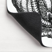 クラシックウィッカーコルヌコピア白黒イラストレーション マウスパッド (コーナー)