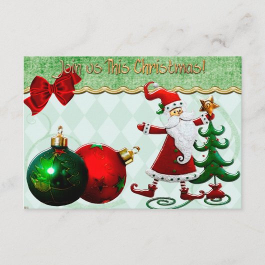 クラシックウィムジークリスマスディナー招待状 出欠カード (正面)