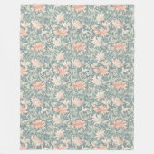 クラシックウィリアムインスパイアモリスフローラパステルトーン フリースブランケット (正面)