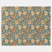 クラシックウィリアムモリスコージーエレガンスパステルカラー フリースブランケット (正面(横))