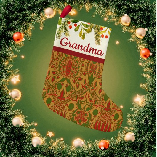 クラシックウィリアム・モリスパーソナライズされたクリスマス スモールクリスマスストッキング