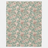 クラシックウィリアム・モリス居心地の良いエレガンス落ち着いた色 フリースブランケット (正面)