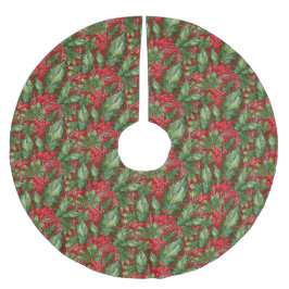 クラシックウィンタースノーホリークリスマス ブラッシュドポリエステルツリースカート