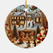 クラシックウィンターノスタルジアヴィンテージクリスマスヴィラ セラミックオーナメント (裏面)