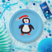 クラシックウィンターペンギン ペーパープレート (パーティー)