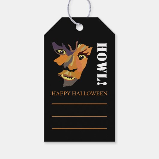 クラシックウェアウルフ ハッピーハロウィン ギフトタグ (正面)