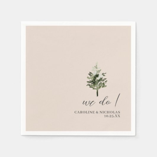 クラシックウォーターカラーイングリッシュマナーハウス結婚ズ スタンダードカクテルナプキン (正面)