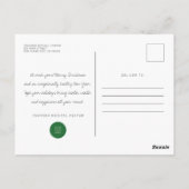 クラシックウォーターカラーレッドトラッククリスマスホリデー ポストカード (裏面)