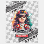 クラシックウォーター色スポーツカーレーシングガールブランケット フリースブランケット (正面)