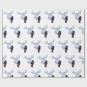 クラシックウォーター色ムースクリスマス ラッピングペーパー (フラット)