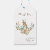 クラシックウサギ誕生日 ギフトタグ (正面)