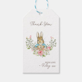 クラシックウサギ誕生日 ギフトタグ