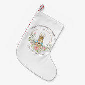 クラシックウサギ誕生日 スモールクリスマスストッキング (正面 (吊り時))