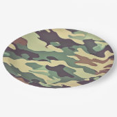 クラシックウッドランドカモフラージュ ペーパープレート (アングル)