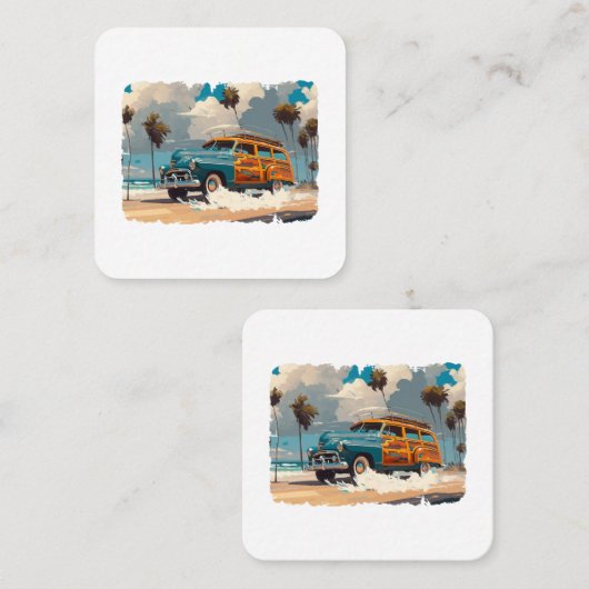 クラシックウディワゴン スクエア名刺 (正面/裏面)