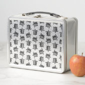 クラシックウミガメプリントカスタム背景色 メタルランチボックス (インサイチュ)