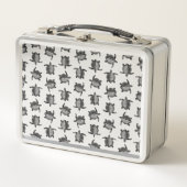 クラシックウミガメプリントカスタム背景色 メタルランチボックス (正面)