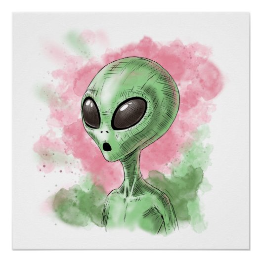 クラシックエイリアンイラストレーション ポスター (正面)