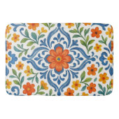 クラシックエスニック地中海のフローラアートパターン バスマット (正面)
