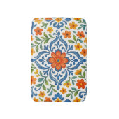 クラシックエスニック地中海のフローラアートパターン バスマット (正面縦)