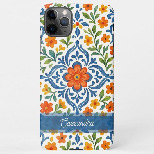 クラシックエスニック地中海のフローラアートパターン iPhoneケース (裏面)