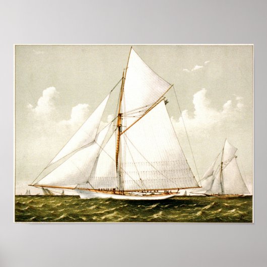 クラシックエッチング – 帆船 ポスター (正面)