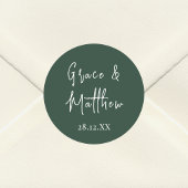 クラシックエメラルドグリーンパーソナライズされた結婚式の引き出物 ラウンドシール