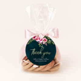 クラシックエメラルドグリーンフローラダークムーディ結婚ーズ フェイバータグ