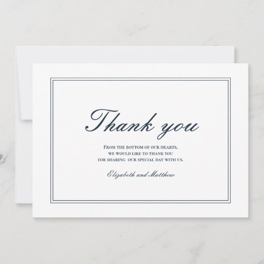 クラシックエレガシンプルントウェディングサンキュー サンキューカード (正面)