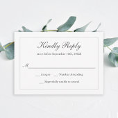 クラシックエレガシンプルントウェディングRSVP 出欠カード