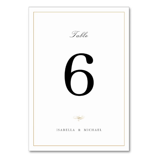 クラシックエレガンスシンプルスト結婚スクリプト テーブルナンバー (裏面)