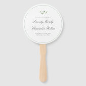 クラシックエレガンススクリプトグリーナリー結婚式 プログラム ハンドファン (正面)