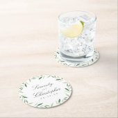 クラシックエレガンススクリプトグ結婚リーズ ラウンドペーパーコースター (インサイチュ)