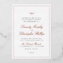 クラシックエレガンススクリプトバラシンプル金ゴールド結婚のF 箔招待状