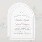 クラシックエレガンススクリプトモノグラムアー結婚チーズ 招待状 (正面/裏面)