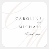 クラシックエレガンススクリプトモノグラム結婚式の引き出物 スクエアシール (正面)