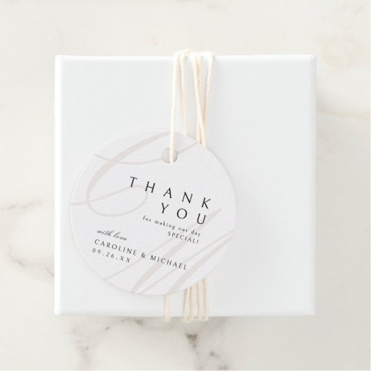 クラシックエレガンススクリプトモノグラム結婚式の引き出物 フェイバータグ (インサイチュ)